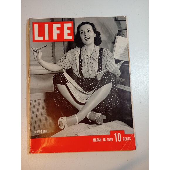 Life Magazine MARCH 18, 1940 WWII , Seabiscuit, Taft Presidency "Du Barry" Girls - Picture 1 of 9
